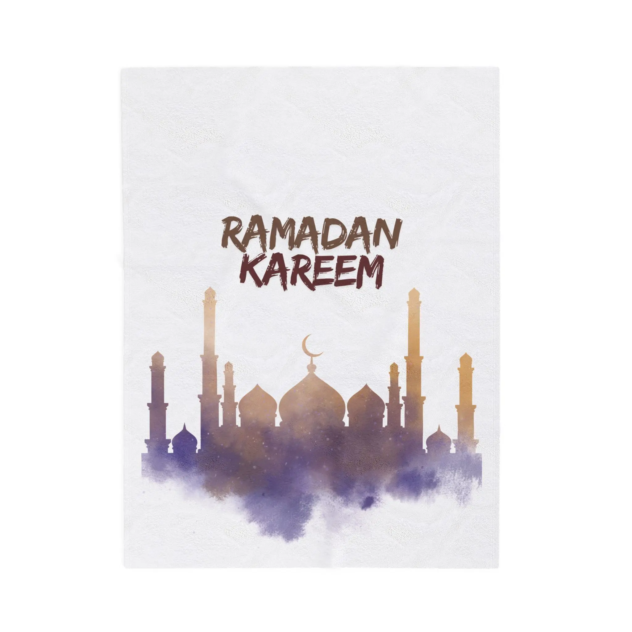 Ramadan Kareem Velveteen Blanket, Islamic Prayer Shawl, Muslim Home Decor, Eid Gift, Religious Gift, Soft Cozy Throw bedroom