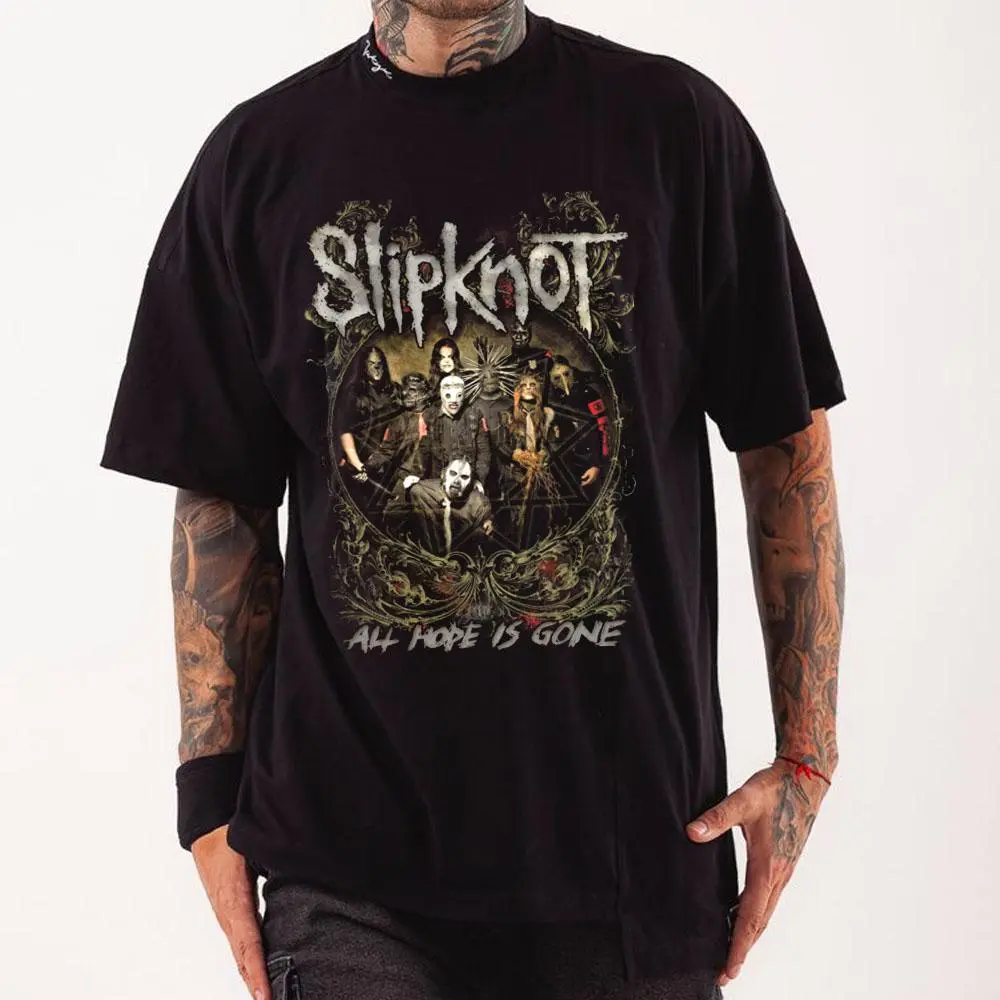 Slipknot T Shirt Metal Band Mask Graphic Pentagram Rock Tee