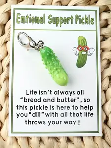 Cucumber Shaped Pickle Themed Keychains for Men, Cute Fruit Design Keychain with Pocket Card, Fashion Accessories for Women & Men for Birthday Gift, Gifts for Her, Charms, Lightweight Keychain, Trendy Cute Keychain, Cool Keychains