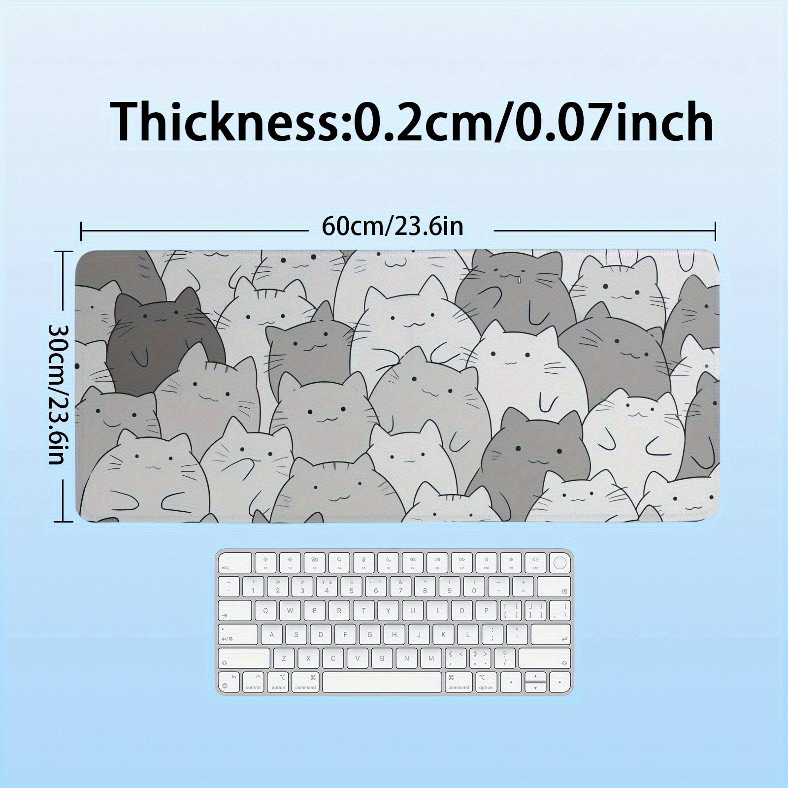 Free ExpressLarge Kawaii Cat Desk Mat& Mouse Pad- Cute Gray Cat Design with Adorable Expressions, Non-Slip Rubber Base, Ergonomic Wrist Support, Suitable for Office and Home Work Space Accessories Multi-function mouse pad