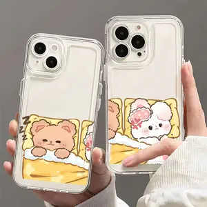 Moe pet sleeping cold couple phone shell B112 for iPhone 16/15/14/13/12/11/Plus/Pro/Pro Max Series - Shockproof Case, Stylish Design
