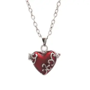 Elegant Brass Heart Locket Necklace Handmade Jewelry Accessories