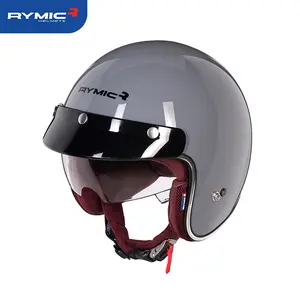Retro Motorcycle 3/4 glasses Open Face Helmet Vintage Style for Men Women, DOT Approved R859