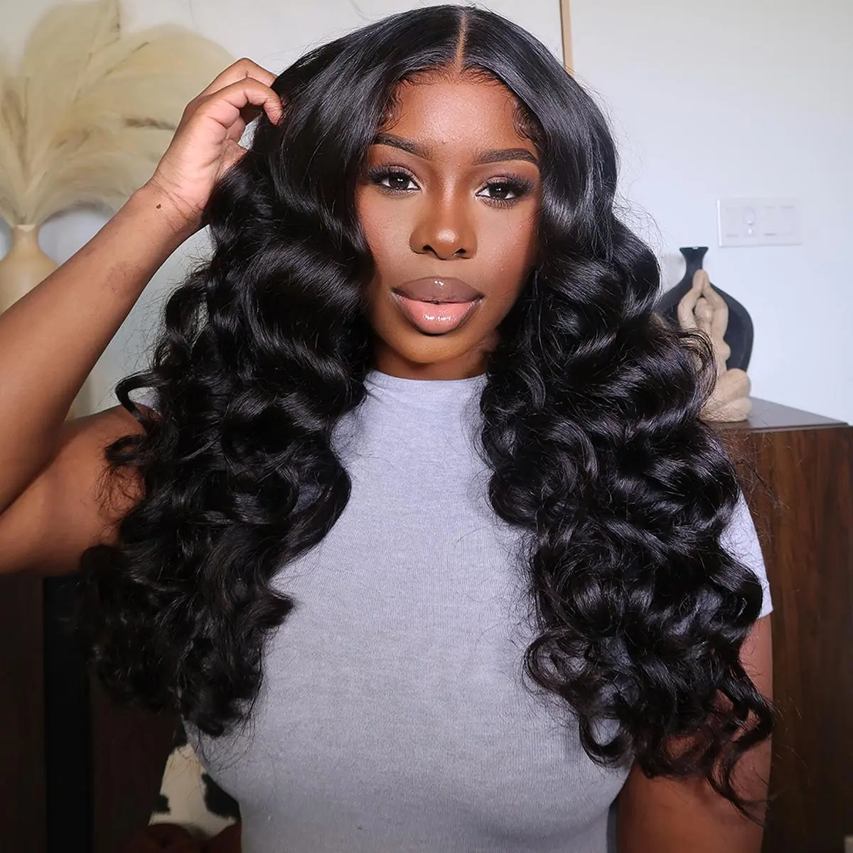 Vshow Ocean Wave Wear Glueless Human Hair Wigs 4x6 HD Lace Wigs for Women 20-Inch High Quality 180% Density with Pre-Plucked Natural Hairline