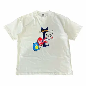 Pete the Cat Playing Guitar Shirt, Baby Tee Graphic Shirt - Menswear Top Tshirt Streetwear party's shirt
