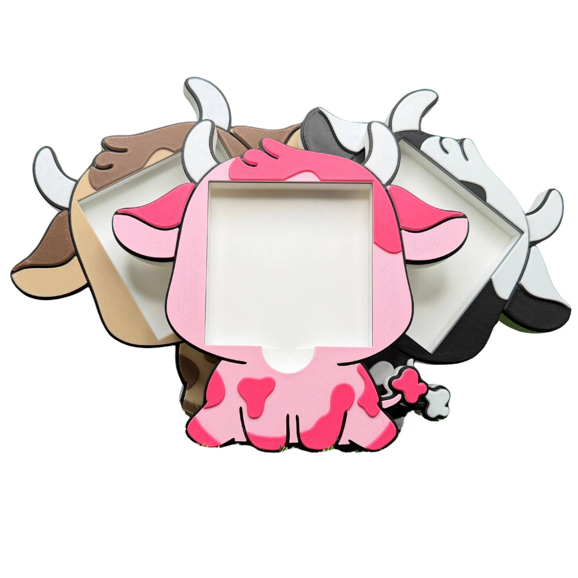 Cow Sticky Note Holder | 3D Printed Post-It Holder | Farm Desk Decor | 3x3 Note Pad Organizer | Teacher Gift | Office Desk Accessory