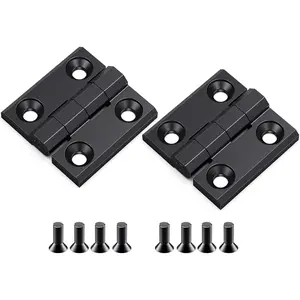 Heavy-Duty  Hinge Zinc Alloy Door Hinge Closet Hinge for Closet Cabinet Door,Set of 2,Black, 2'' x 2''