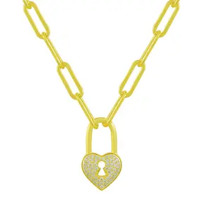 EVRY JEWELS Gold or Silver Plated Women's Hypoallergenic Throw Away the Key Necklace