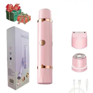 Women's Electric Bikini Trimmer, USB Rechargeable, for Pain-Free Body and Facial Hair Removal, 2-in-1 Rechargeable Dual Head, IPX7 Waterproof Design, Perfect for Private Areas, Underarms, and Leg Trimming, Cordless Charging Trimmer, Pink Women's Gift