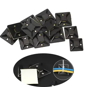 Durable 100pcs Clip/Clamp Wall Holder Mount Zip Tie Base Cable Holder Self Adhesive Cable Tie Base Removable
