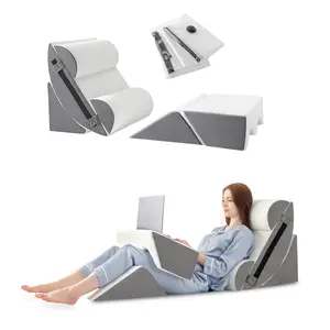 6PCS Orthopedic Bed Wedge Pillow Set for Sleeping - Triangle Pillow Wedge for After Surgery Body Neck Back & Leg Pain Relief Acid Reflux GERD Snoring Relief Supportive Memory Foam mellow cloud pillow