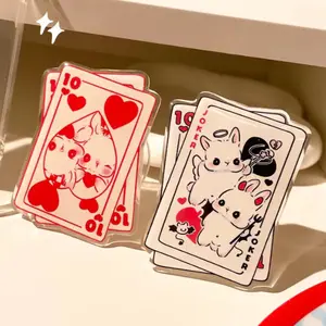Kawaii Poker Bunny Acrylic Phone Grip, Kawaii Animal Cute, Kindle Grip, Kindle Holder, Bookish Accessories, Phone Holder, Magnetic Phone Case Grip, Aesthetic Gifts For Reader