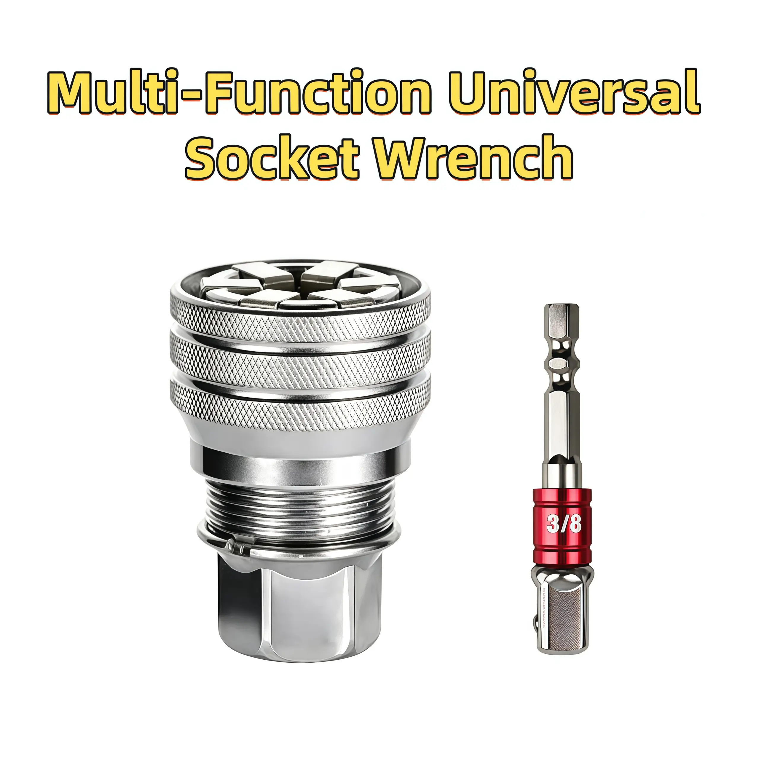 Multi-Function Universal Socket Wrench Tool ,Universal Maintenance Tool, Adjustable Universal Socket Wrench, Universal Socket Tool for 3/8" Drive Ratchet Torque Wrench & Power Drill