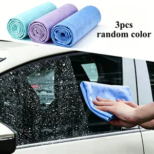 Joytutus 3pcs Premium Shammy Cloth for Car Drying 26"x17" Super Absorbent Reusable Chamois Towel Scratch-Free Universal Car Cleaning Supplies Sky Blue 3pcs Random Color