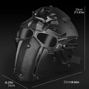 All-Weather, Tactical Full Face Mask - Breathable & Impact-Resistant, Ideal for Cosplay & Outdoor Adventures, Black Realistic Party Favor Maleficent Wings Halloween Stylish Masks Print Animal Head Mask