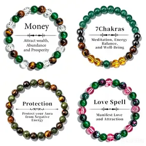 PETRALUNE Four-Piece Stretch Bead Bracelet Set — women’s jewelry, men’s jewelry, women’s accessories; money bead bracelets symbolize enhanced personal strength, promote health, attract blessings, and showcase elegant radiance.