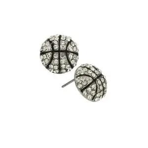 Basketball Rhinestone Stud Earrings