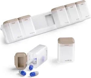 1PC New Portable 7-Day Weekly Pill Organizer Box, 14 Compartments Vitamin Pill Container For Tablets, Medications, Fish Oil