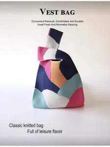 Mini Lightweight Foldable Floral Crochet Handbag Casual Shoulder Bag Stylish Camera Bag College Student Bag Vacation Bag Women's Bag Crochet Handbag Holiday Bag