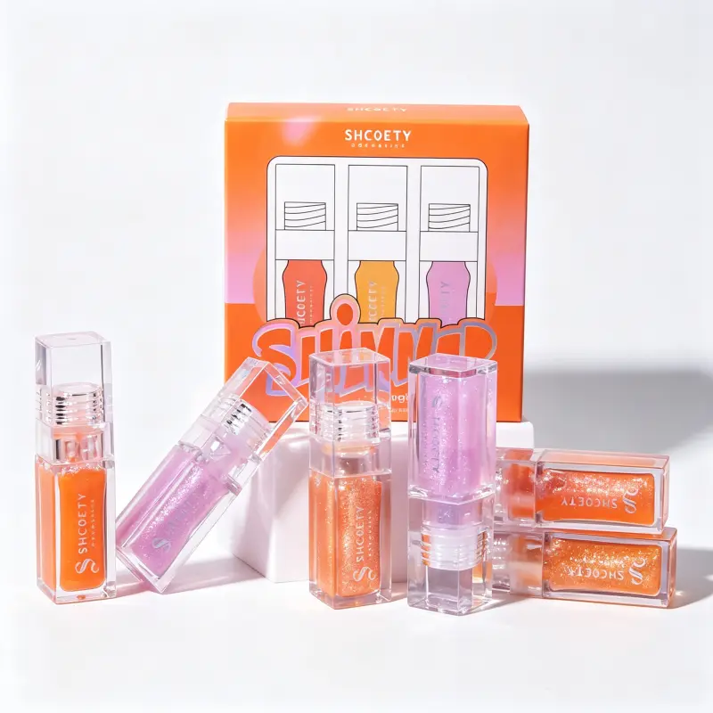 Viral Shimmer pH Color Changing Lip Oil Kit, Temperature Reactive Magic Lip Gloss, Long Lasting Glossy Glass Lips, Non-Sticky Hydrating Lip Oil, Glitter Plump Lip Tint for Daily Lip Makeup, 3 Colors