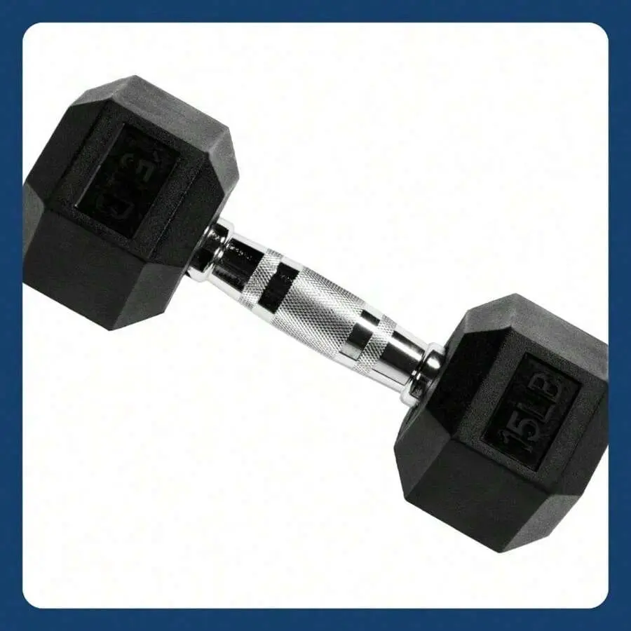 15 Pound Hexagonal Dumbbells, Rubber Coating, Handheld Dumbbells, Suitable For Exercise And Fitness, A Must-Have Gift