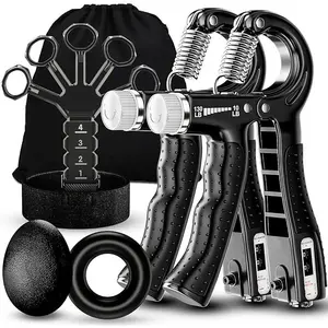 Grip Strength Trainer with Finger Exerciser, Hand Grip Strengthener, Finger Stretcher,Grip Ring & Stress Relief Ball for Muscle Building and Injury Recover with Carry Bag