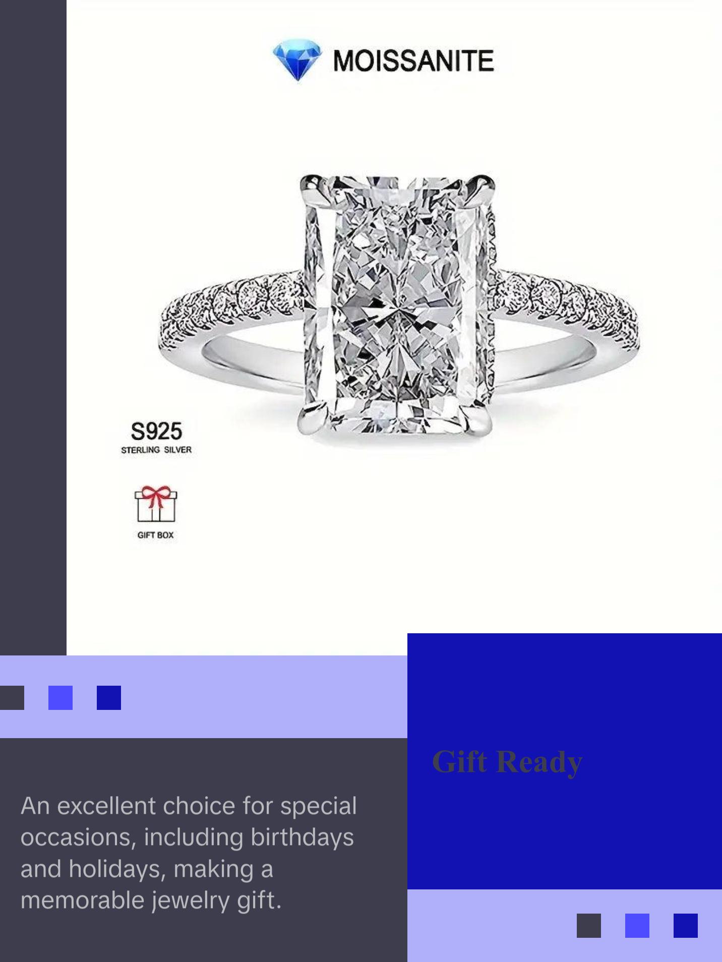 Radiant Cut Moissanite Engagement Ring