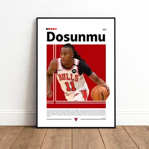 [Unframed] Ayo Dosunmu Poster Chicago Bulls Bulls Poster NBA Poster Basketball Poster Basketball Wall Art Boys Decor Sports NBA