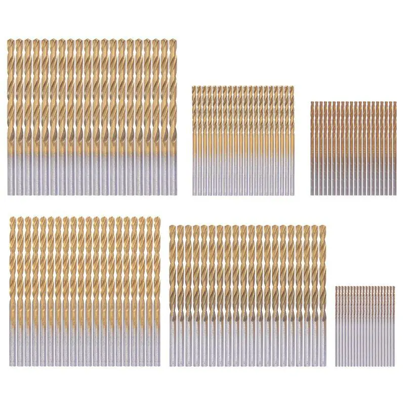 120 Pieces Titanium Drill Bit Set, HSS Drill Bits for Metal, Steel, Wood, Plastic, Copper, Aluminum Alloy, 1 mm to 3.5 mm