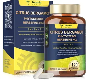 Citrus Bergamot Supplement for High Cholesterol - Italian Citrus Bergamot & Plant Sterols Stanols Natural Way to Balance Cholesterol Level, Vegan, Non-GMO, 120 Counts
