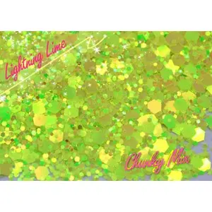 LIGHTNING LIME *UV*Chunky Glamdoll Glitter