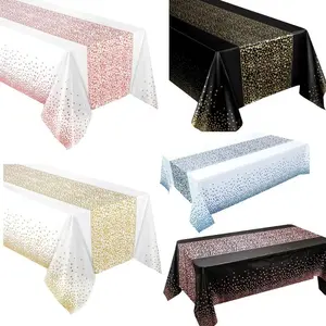 1pc Disposable Table Cover Dotted Table Runner Design Waterproof Oilproof Tablecloths for Rectangle Tables