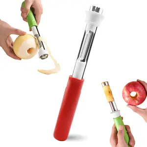 MY HEART FLY 2 in 1 Apple Corer and Peeler Tool, Fruit Vegetable Corer and Peeler Tool, Stainless Steel Apple Peeler Apple Corer Remover Tool Multi-function Corer Tool for Vegetable Fruit Kitchen Gadget