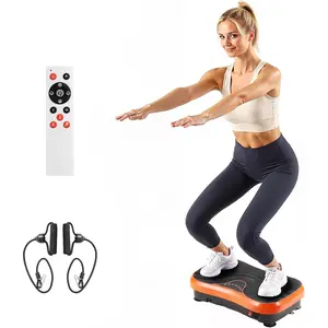 VEVOR Vibration Plate Exercise Machine, Whole Body Shaker for Lymphatic Drainage and Weight Loss, Home Workout Gym Fitness Equipment with 2 Resistance Bands, Vibrating Platform for Women Men