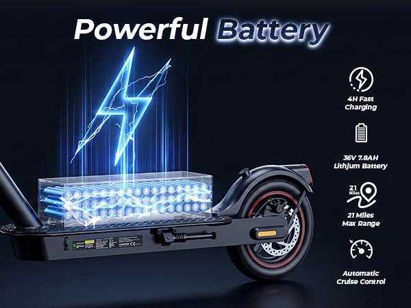 Hopcycle Watt Electric Scooter - Electric Scooter Adults/Big kid, 500W/350W Motor, 21 MPH Top Speed, 8.5'' Tires, 21 Miles, Long Range Electric Scooter for Adults and Teens