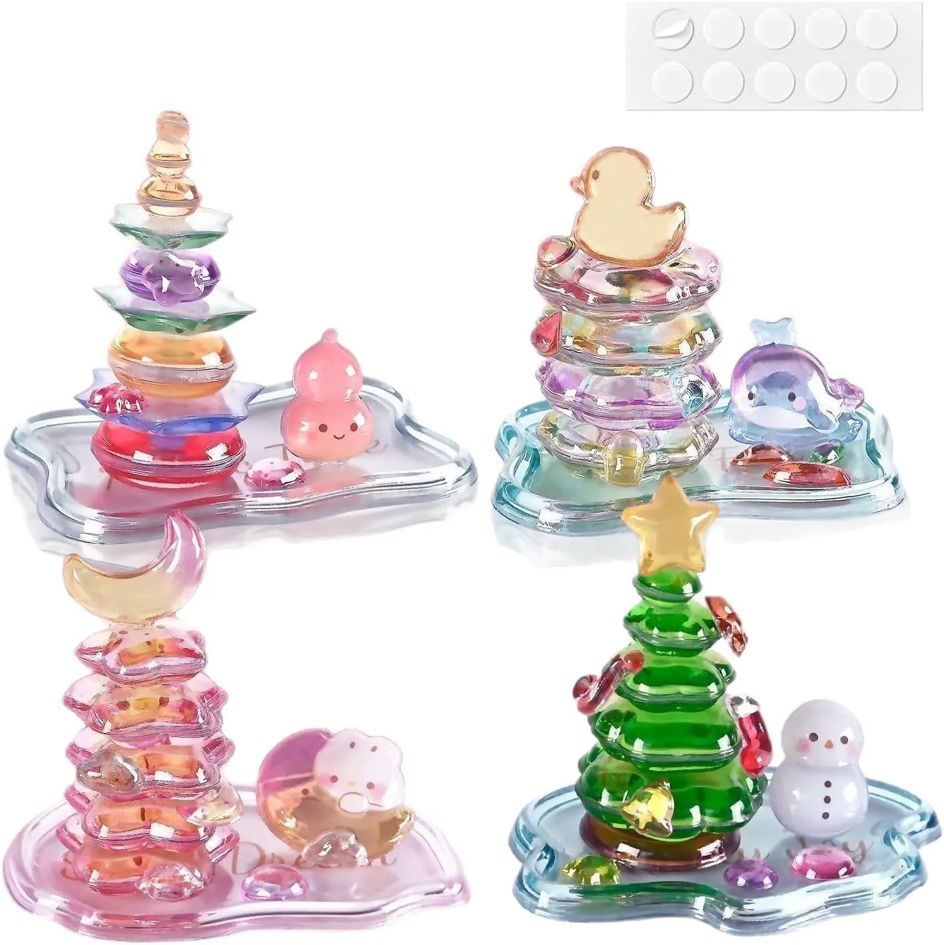 Halloween Fall Gift 4 PCS 3D Relief Puffy Stickers, Kawaii Aesthetic Decor, 4 Styles Mixed, Dual-Use DIY Ornaments for Water Bottle, Scrapbook, Laptop, Room, Office & Mini Desktop Decoration Kit (4PCS)