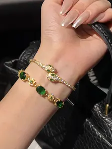 Fashionable Snake Design Bracelet, Fashion Jewelry for Party, Daily Clothing Decor, Trendy All-match & Exquisite Jewelry for Birthday Gift