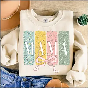 Floral Mama Coquette Bow, Mama, Mothers Day, Mama Varsity, Floral Spring, Gift for Mom, Mother, Boho Mama Shirt Design
