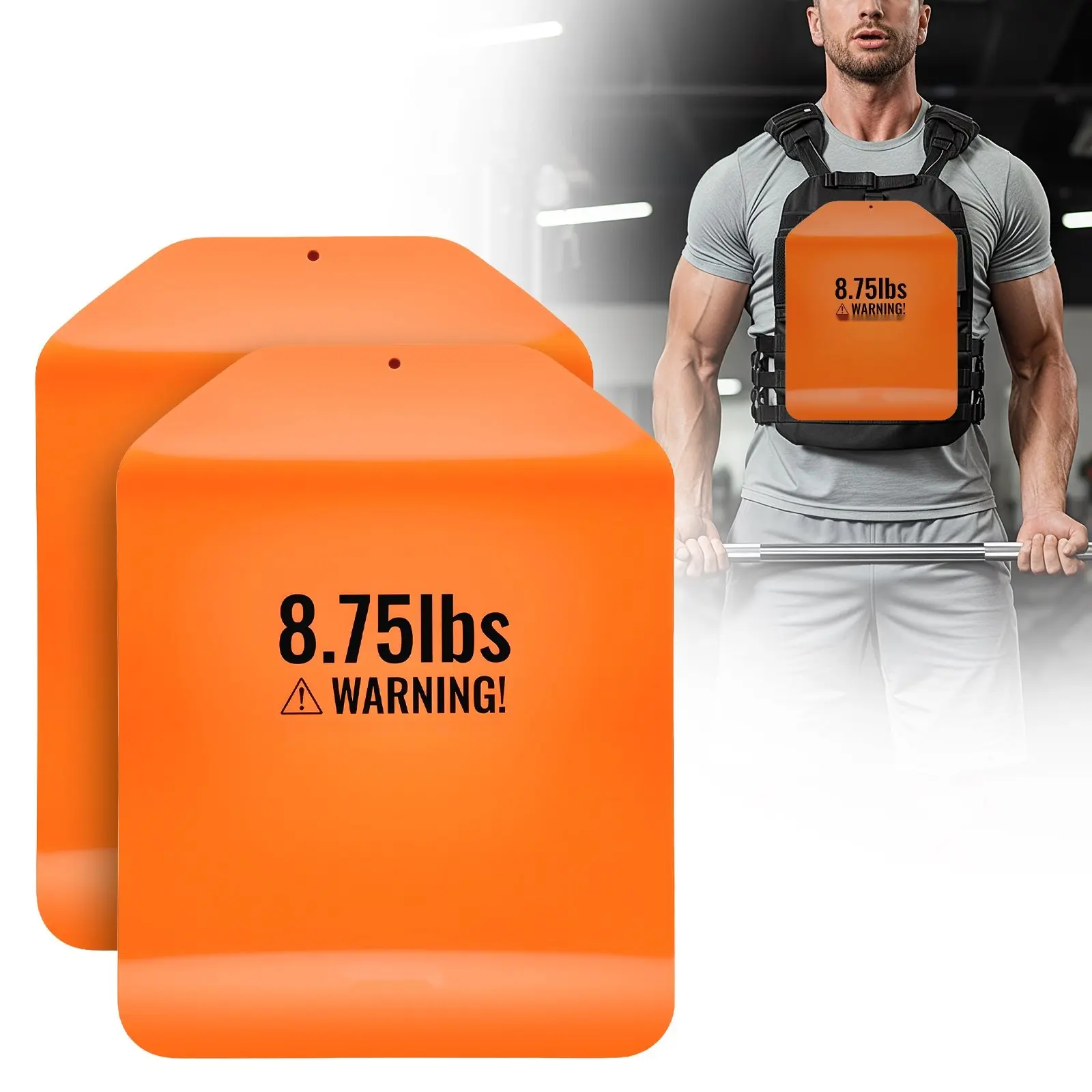 Curved Weight Vest Plates, 8.75 LB Pairs, Premium Steel Tactical Weighted Plates For Vest, Ergonomic Design, For Strength Endurance Training, Running, Jogging, Fitness, Heavy Workouts