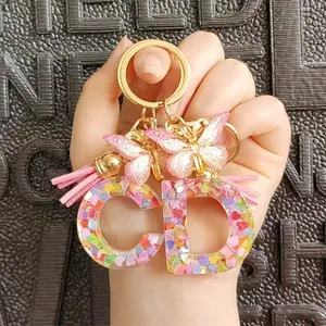 Personalized & Minimalist English Letter Car Keychain — Couple's Bag Charm