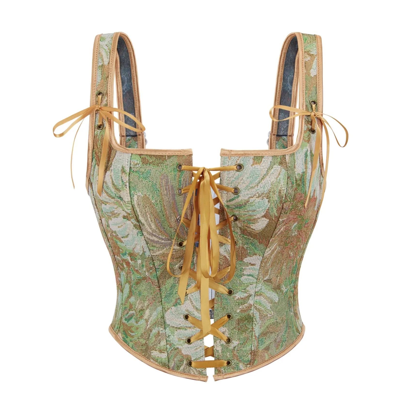 Bengup Floral Corset Top Renaissance Corset Tops for Women Overbust Bodice Vintage Corsets Floral Print Lace Up Shapewear Tnak Top Fashion Corset with Zipper 73028-Z1