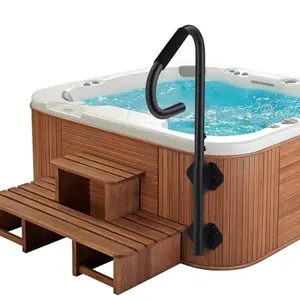 Hot Tub Handrail,360° Rotatable Spa Side Handrail with 18"～48 in Adjustable Height, Hot Tub Hand Rail with Slide-Under Base and Non-Slip Grip for Indoor & Outdoor,600 LBS Capacity