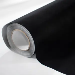 Suede Fabric Wrap - 1ftx5ft Self Adhesive Film Sticker Silky Decal Sheet for Car Interior Furniture Upholstery DIY Elastic Stretch Peel and Stick Black Interior Sticker