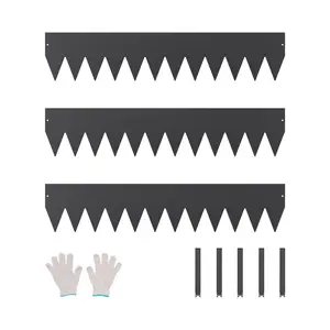 VEVOR Steel Landscape Edging, 3 Packs 40 x 8 in Rust-Resistant Metal Landscape Edging, Bendable Garden Edging Border, Heavy Duty Lawn Edging, Easy-to-Install, Flower Bed Yard Pathway Divider Black