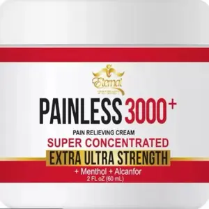 Eternal Painless 3000+ Cream - Super Concentrated Extra Ultra Strength Pain Relieving Formula with Menthol & Alcanfor - 2 FL OZ