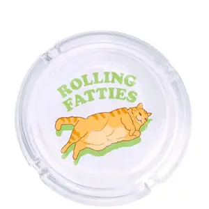 Rolling Fatties round Ashtray 4.25", Cute Ash Tray Smoking Gift