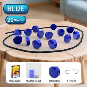 Strategic Attraction Board Game, Plastic Hexagonal Magnetic Go Set, Travel Learning Toy, Kids Birthday Gift, Includes 20 Pieces