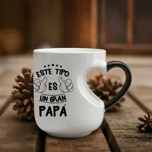 1pc Heart Handle Color Changing Ceramic Coffee Mug - "Este Tipo Es Un Gran Papá" Magic Heat Sensitive Cup - 11oz 325ml, Unique Dad Gift for Father's Day