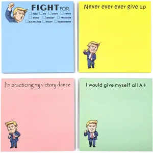 4-Pack Funny Motivational Comic Sticky Notes, Humorous & Encouraging Gifts for , Fun Office Supplies