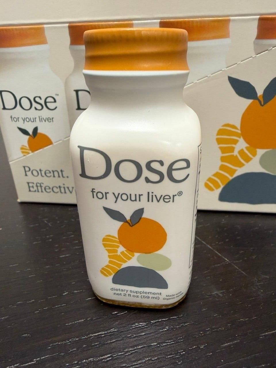 DOSE For Your Liver Organic Daily Detox Shots 2oz | Turmeric Milk Thistle Dandelion Liver Cleanse & Detox Support, USDA Organic, 2/6/12 Pack